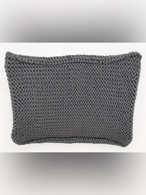 Chunky weighted Knit Rectangular Pillow Cover - Charcoal Gray